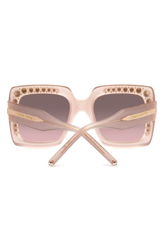 Shop Carolina Herrera 53mm Crystal Embellished Square Sunglasses In Pink/ Brown Gradient