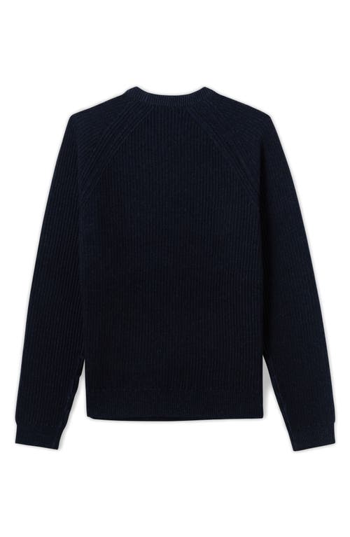 Billy Reid Fisherman Rib Crewneck Sweater In Navy