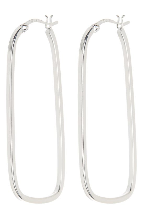 Argento Vivo Sterling Silver Oval Hoop Earrings In Metallic