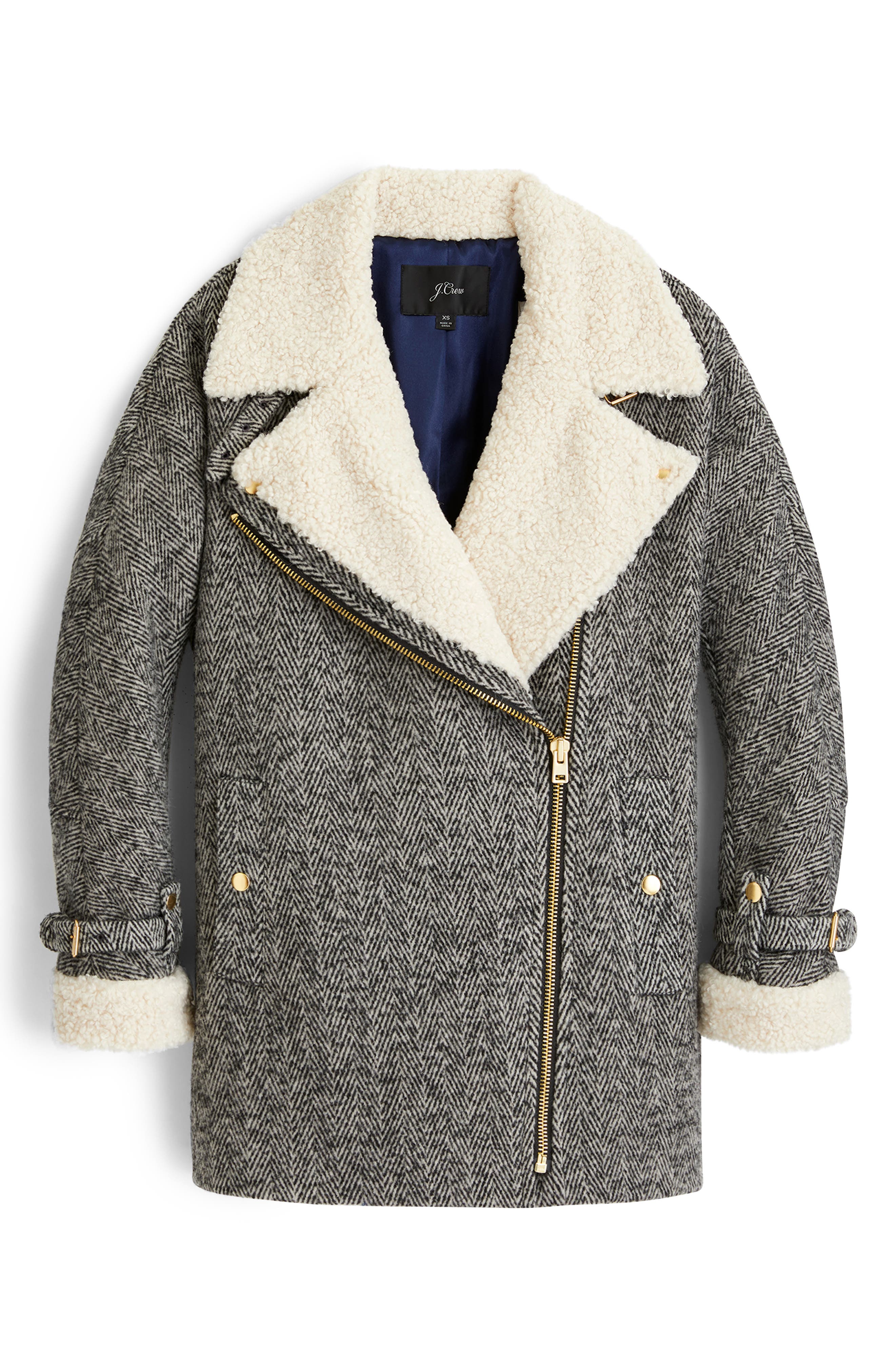 oversized herringbone coat