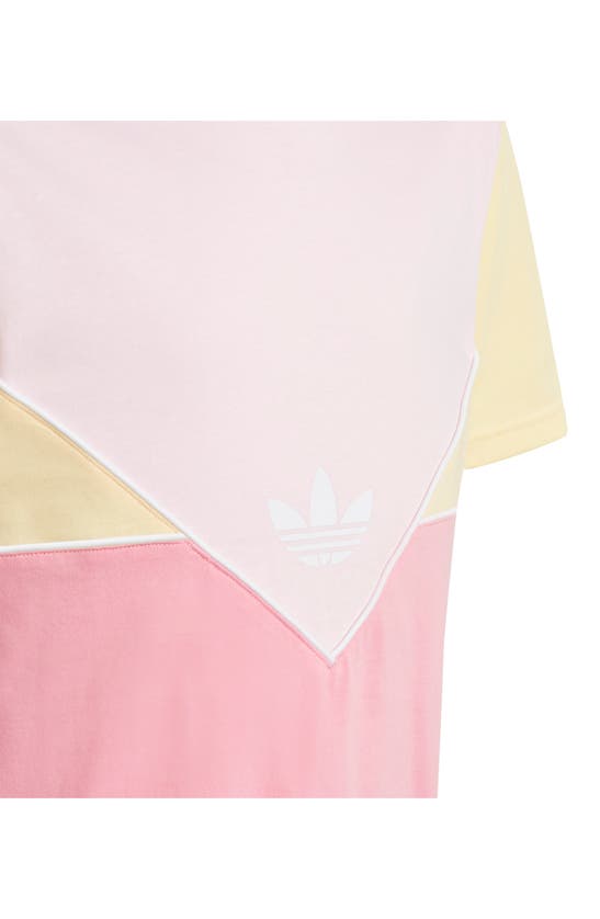 Shop Adidas Originals Kids' Adicolor T-shirt In Pink/ Yellow/ Bliss Pink