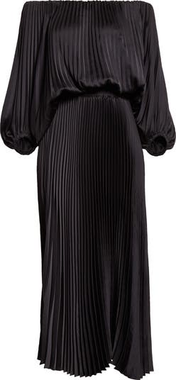 A.L.C. Sienna Pleated Off the Shoulder Maxi Dress Nordstrom