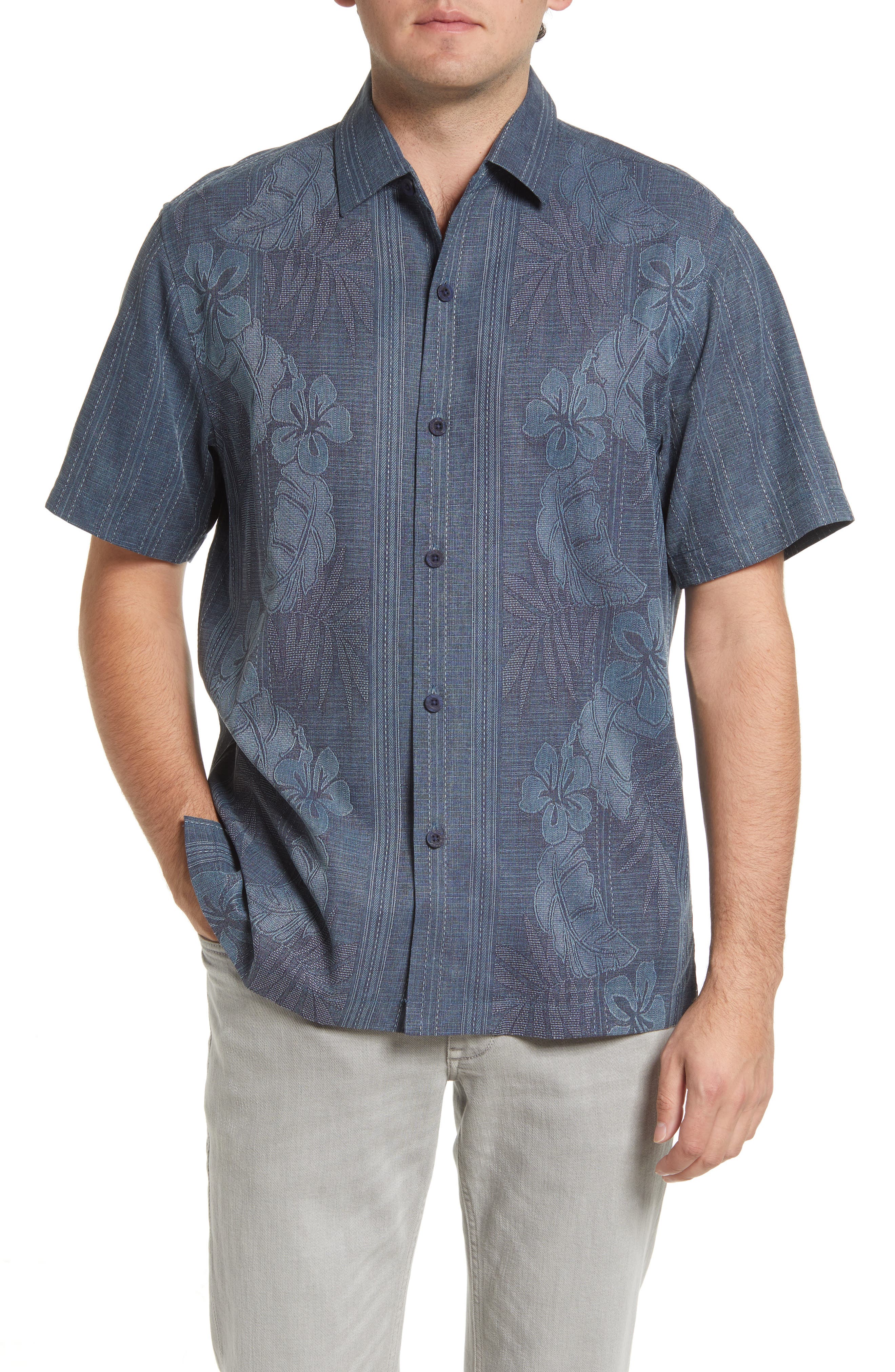 Tommy Bahama Men's Weekend Tropics Silk Shirt, Created For Macy's In Bright  Cobalt