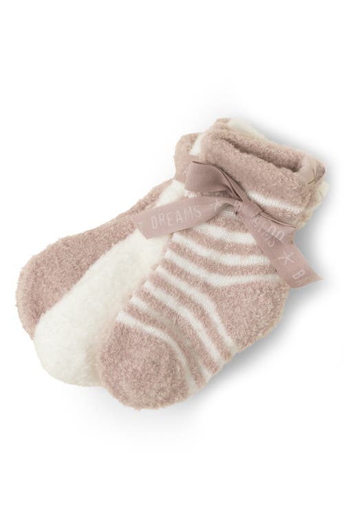 Shop Barefoot Dreams Cozychic® Lite Assorted 3-pack Socks In Faded Rose/pearl