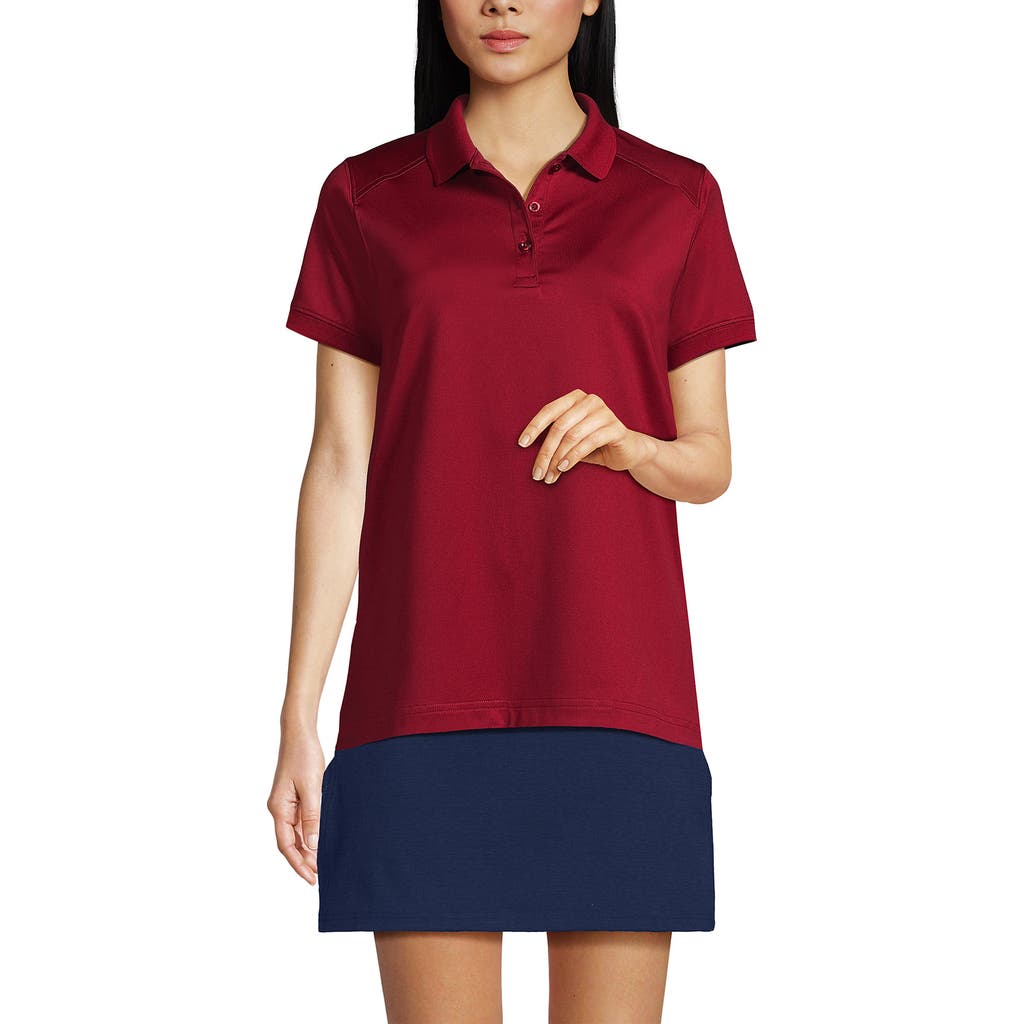 Lands' End School Uniform Young Short Sleeve Rapid Dry Polo Shirt In Garnet