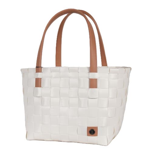 Handed By Color Block Recycled Tote Bag In White