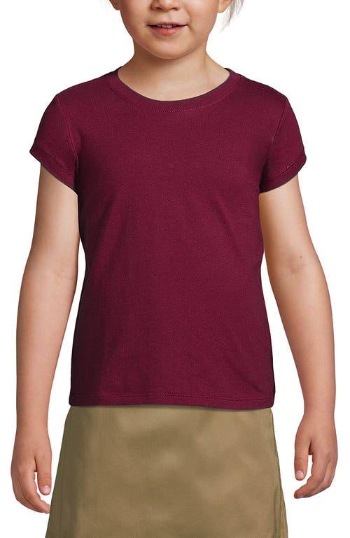 Shop Lands' End School Uniform Girls Short Sleeve Essential T-shirt In Burgundy