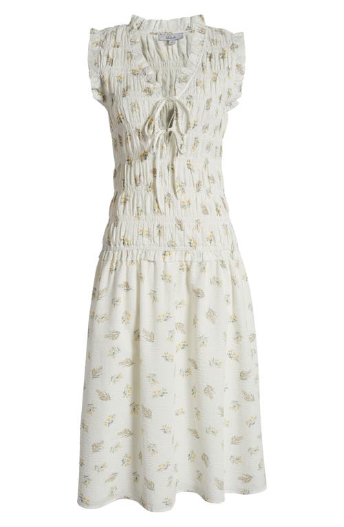 Rails Dion Floral Shirred Cotton Midi Dress In Amaryllis