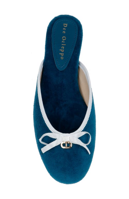 Dee Ocleppo Athens Terry-cloth Mules In Teal