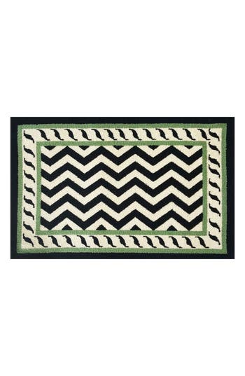 R16 Home Chevron Border Indoor/outdoor Doormat In Black White