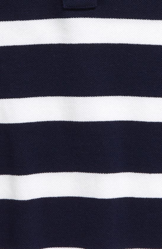 Shop Vineyard Vines Kids' Heritage Breton Stripe Cotton Polo In Nautical Navy
