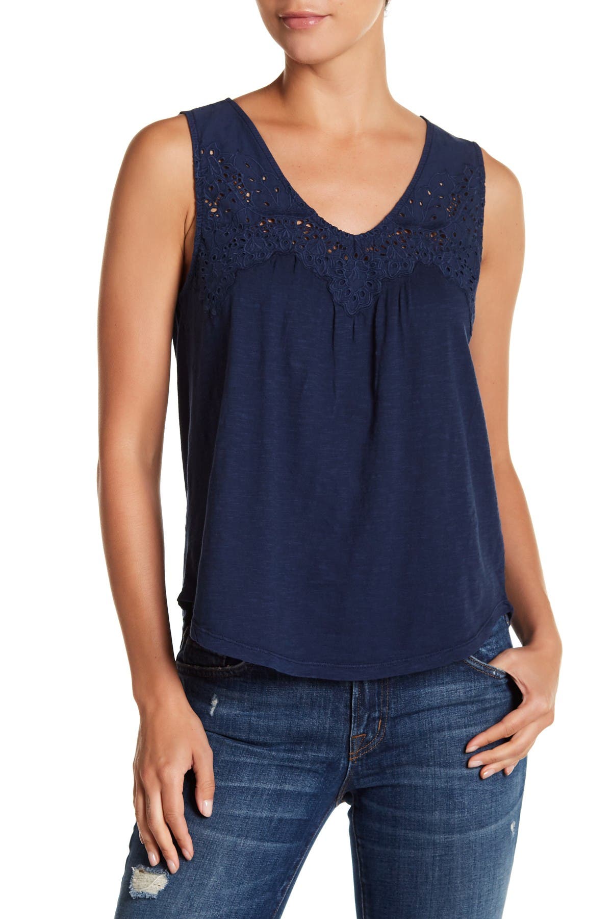 lucky brand eyelet tank