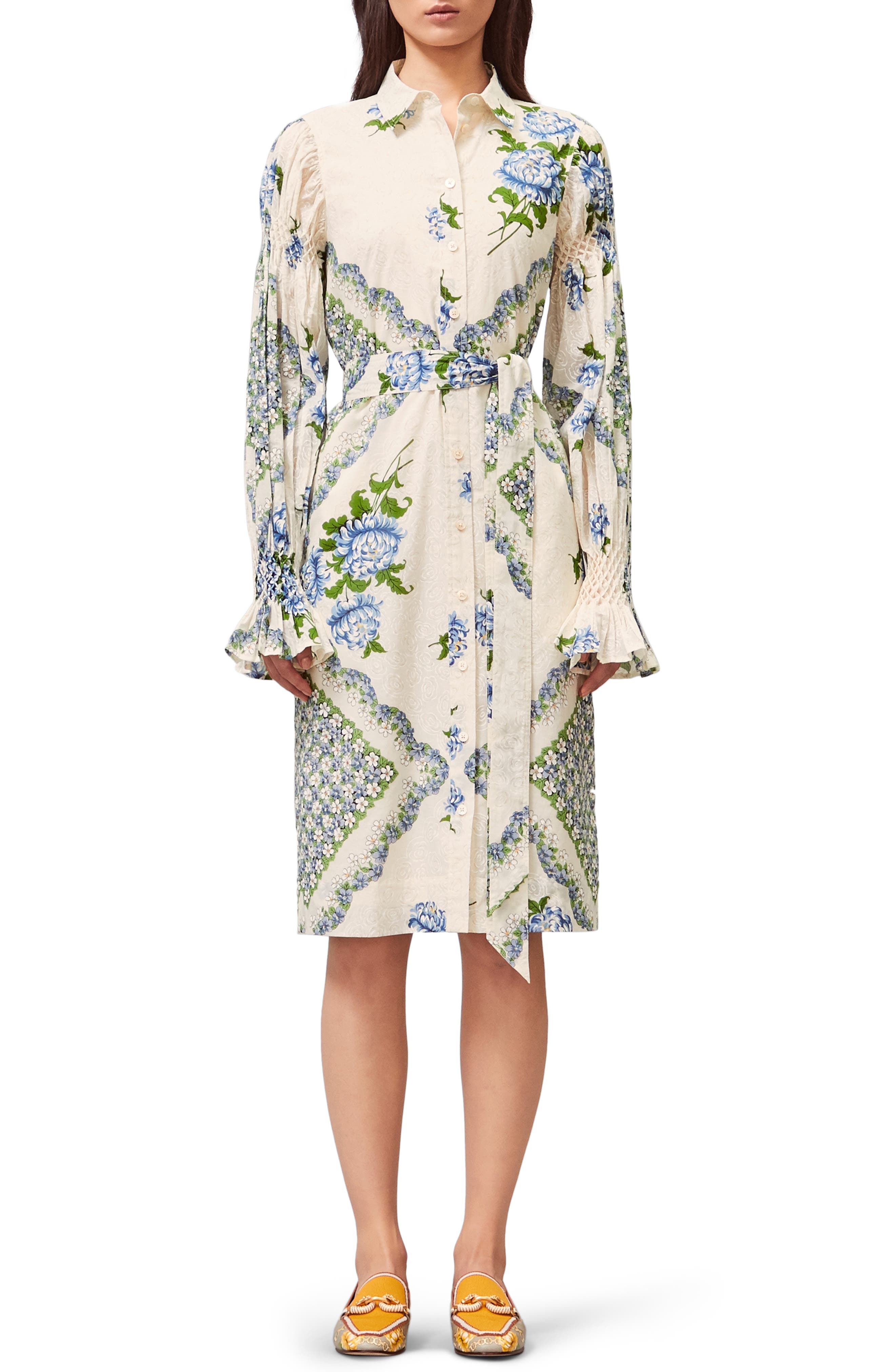 tory burch printed shirt dress