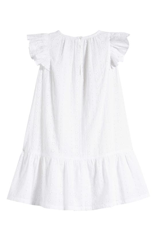 Shop Nordstrom Kids' Flutter Sleeve Eyelet Party Dress In White