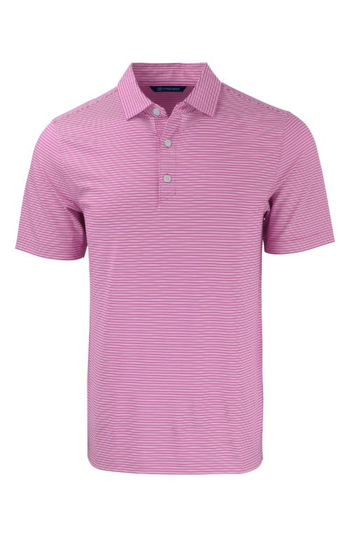 Shop Cutter & Buck Double Stripe Performance Recycled Polyester Polo In Gelato/white