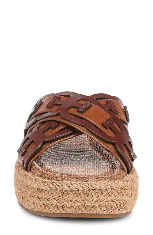Sam Edelman Women's Pria Slip On Crisscross Espadrille Platform Sandals In Rich Cognac/maple Bourbon