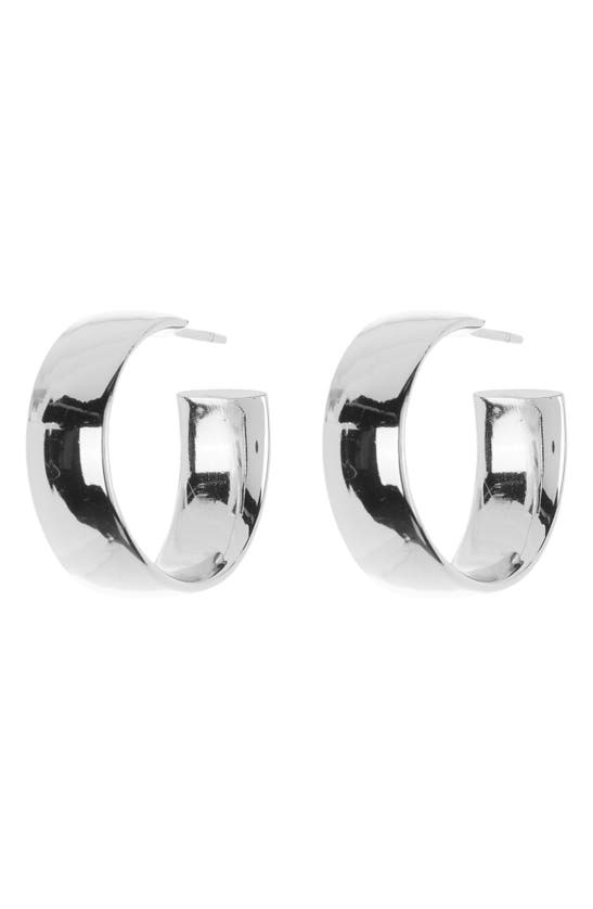 Argento Vivo Sterling Silver Wide Hoop Earrings In Metallic
