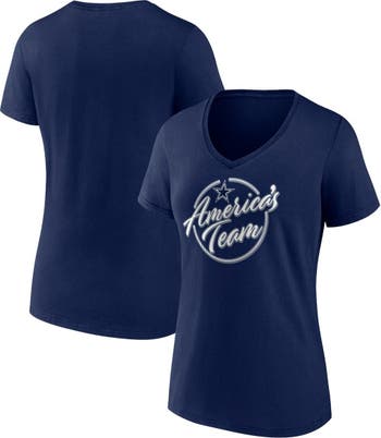 Women's Fanatics Branded Navy Dallas Cowboys Back Home Again V-Neck T-Shirt