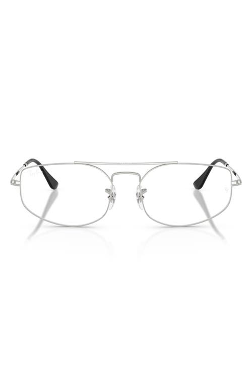 Ray Ban Ray-ban 56mm Irregular Optical Glasses In Silver