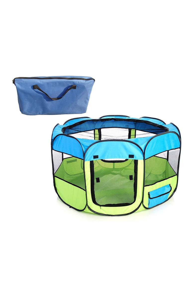 PET LIFE Blue/Green Large AllTerrain Lightweight Easy Folding Wire