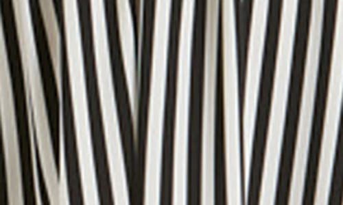August Sky Stripe Balloon Sleeve Shirtdress In Ivory