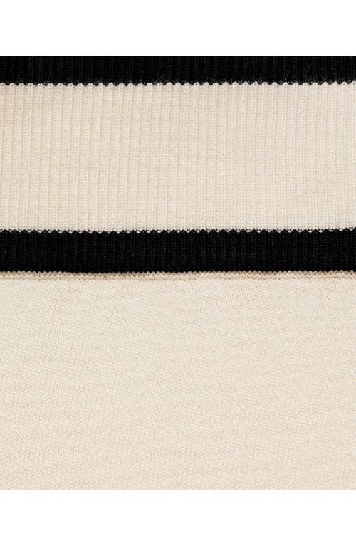 Mango Straight Leg Knit Pants In Ecru