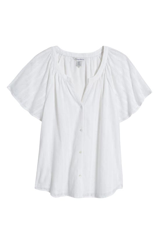 Shop Tommy Bahama Frond Illusion Burnout Short Sleeve Button-up Shirt In White