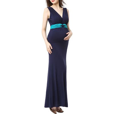 Kimi And Kai Scarlett Maternity Maxi Dress, Blue