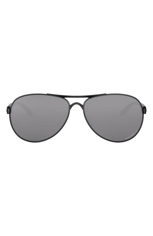 Oakley 59mm Polarized Aviator Sunglasses in Black/Silver at Nordstrom