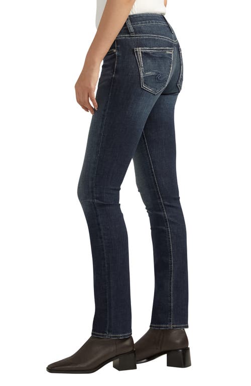 Shop Silver Jeans Co. Britt Curvy Low Rise Slim Straight Leg Jeans In Indigo