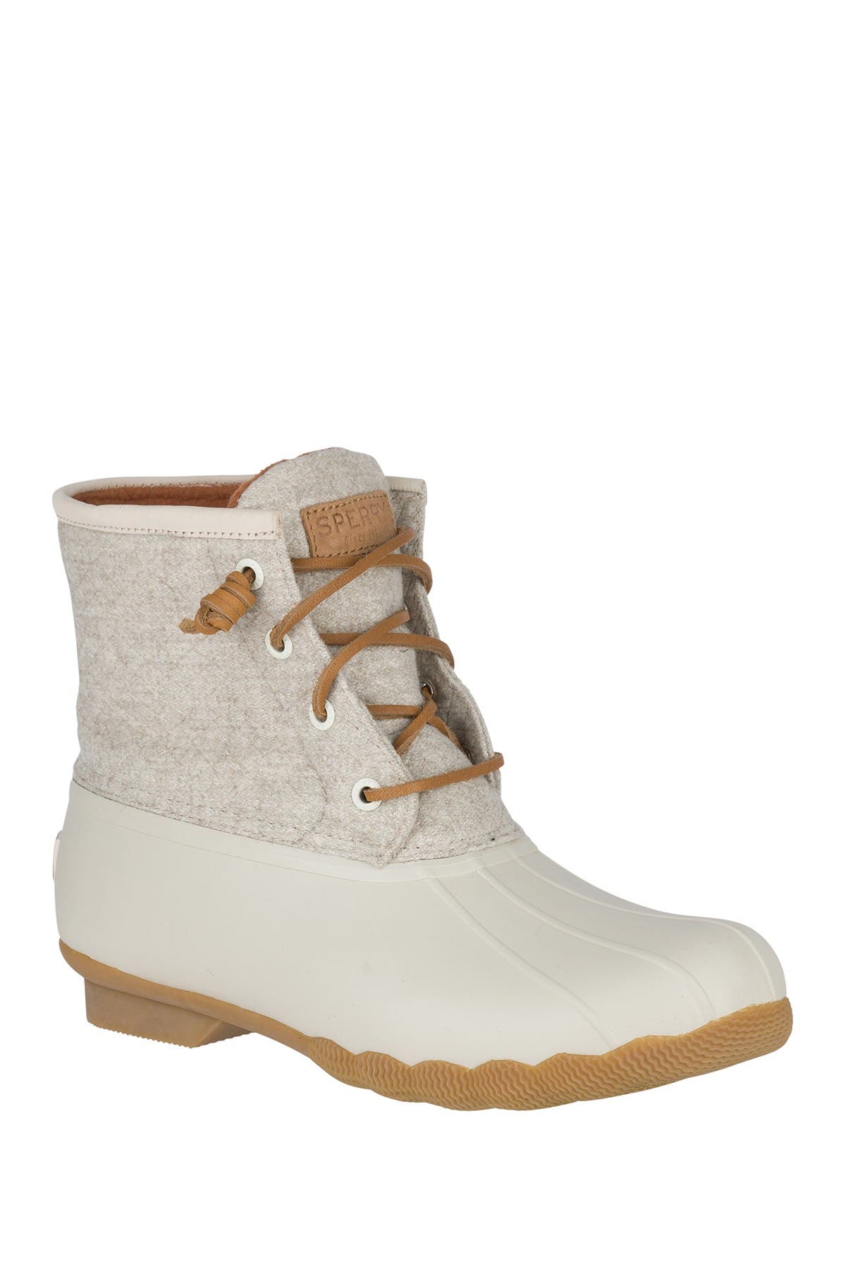 sperry duck boots off white wool