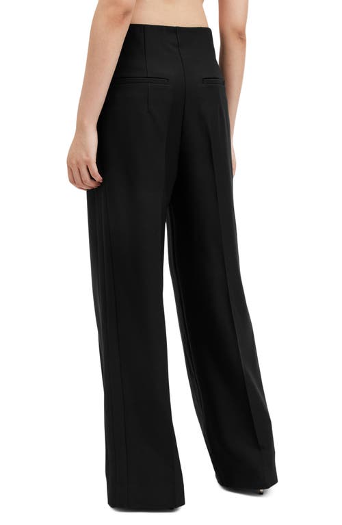 Shop Allsaints Shores Relaxed Fit Wide Leg Pants In Black