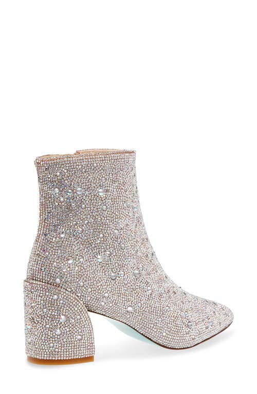 Shop Betsey Johnson Corry Embellished Pointed Toe Bootie In Rhinestone