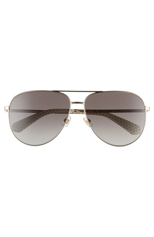 Shop Kate Spade New York Isla 61mm Aviator Sunglasses In Gold/black/grey