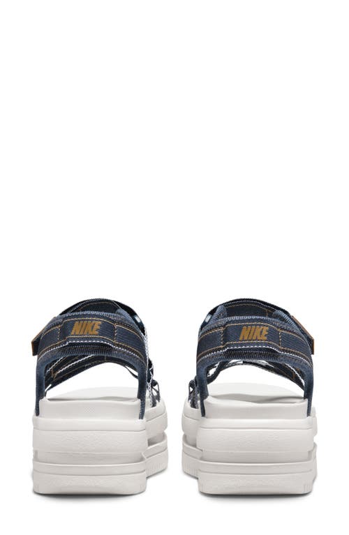 Shop Nike Icon Classic Platform Sandal In Navy/sail/flax