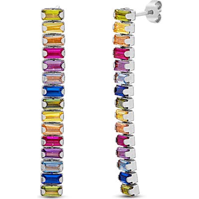 Lesa Michele Cubic Zirconia Linear Drop Earrings
