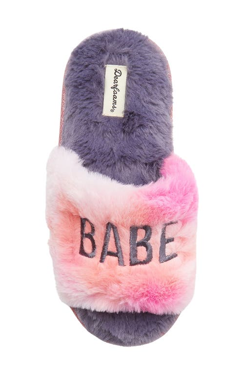 Dearfoams Kids' Faux Fur Slide Slipper In Babe Squad