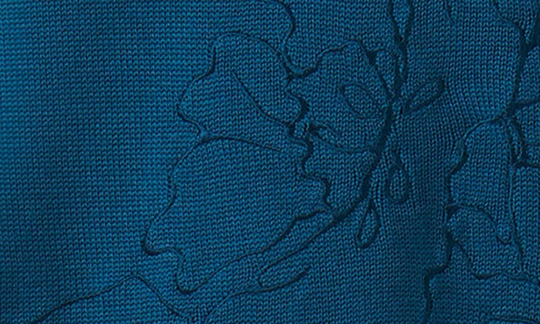 Bugatchi Embroidered Merino Wool Crewneck Sweater In Cobalt