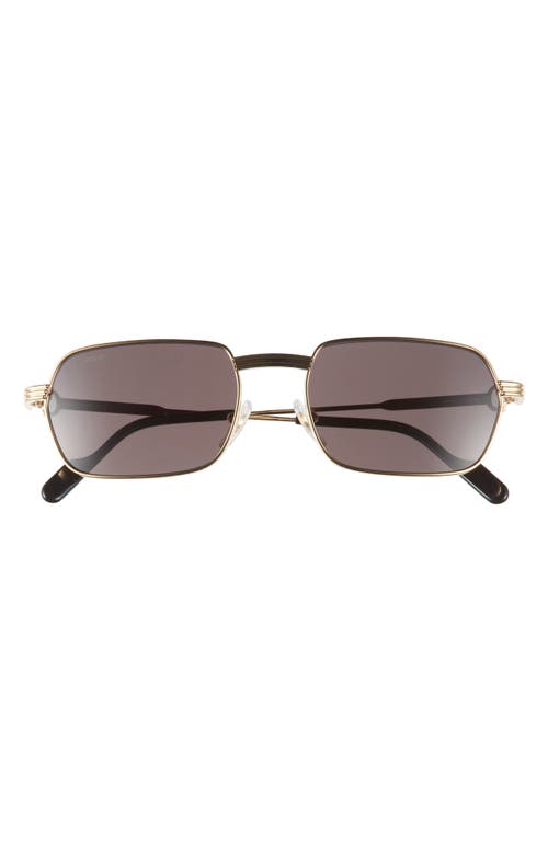 56mm Polarized Square Sunglasses in Gold