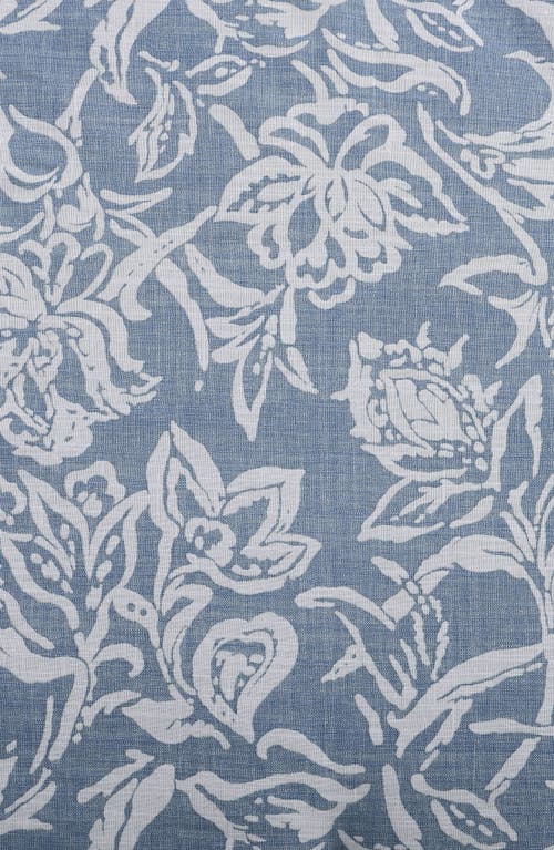 Nautica Tortola Floral Print Comforter & Sham Set In Chambray Blue