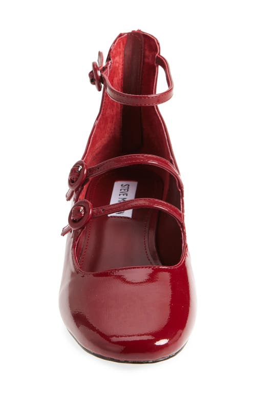 Steve Madden Scottie Mary Jane Ankle Strap Pump In Red Patent