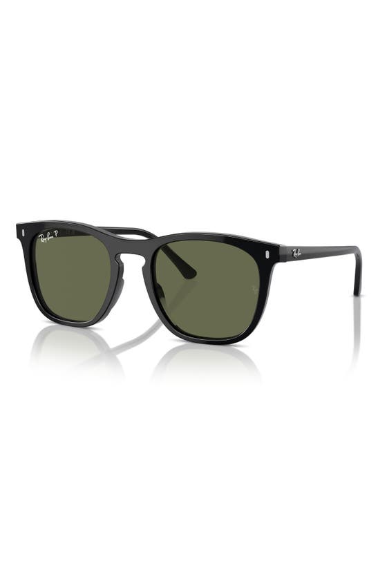 Ray Ban 53mm Polarized Square Sunglasses In Black