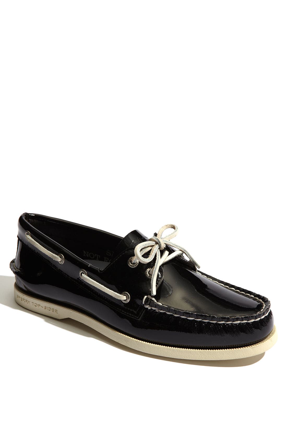 sperry black patent leather loafers