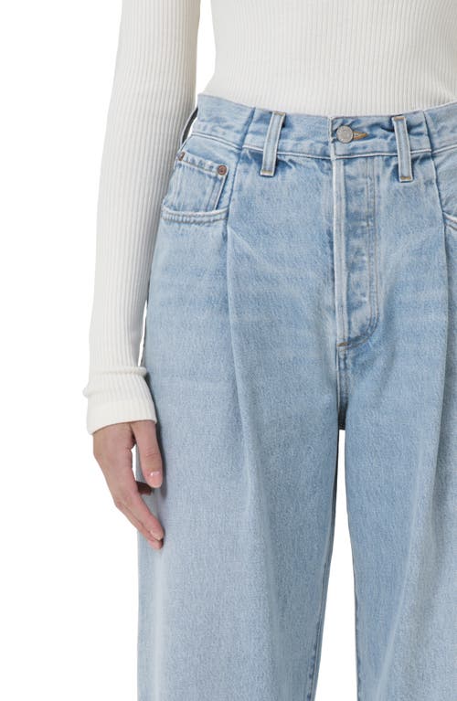 Shop Agolde Fold Waistband Ankle Wide Leg Jeans In Sideline