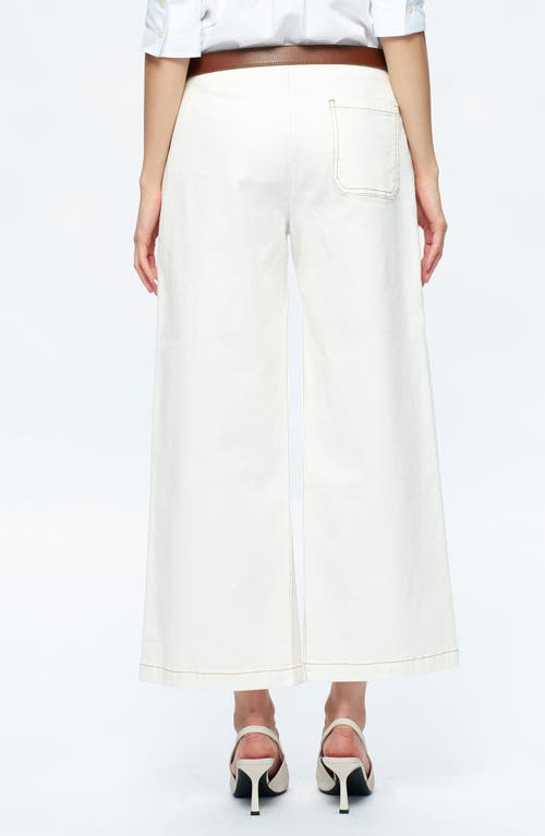 Bayeas Timothy Low Rise Ankle Wide Leg Jeans In Cream