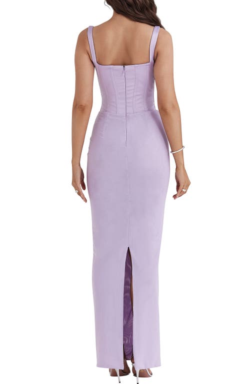 House Of Cb Breeze Corset Gown In Pastel Lilac