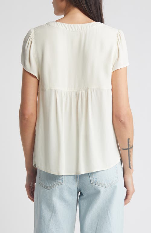 Shop Treasure & Bond V-neck Popover Top In Ivory Dove