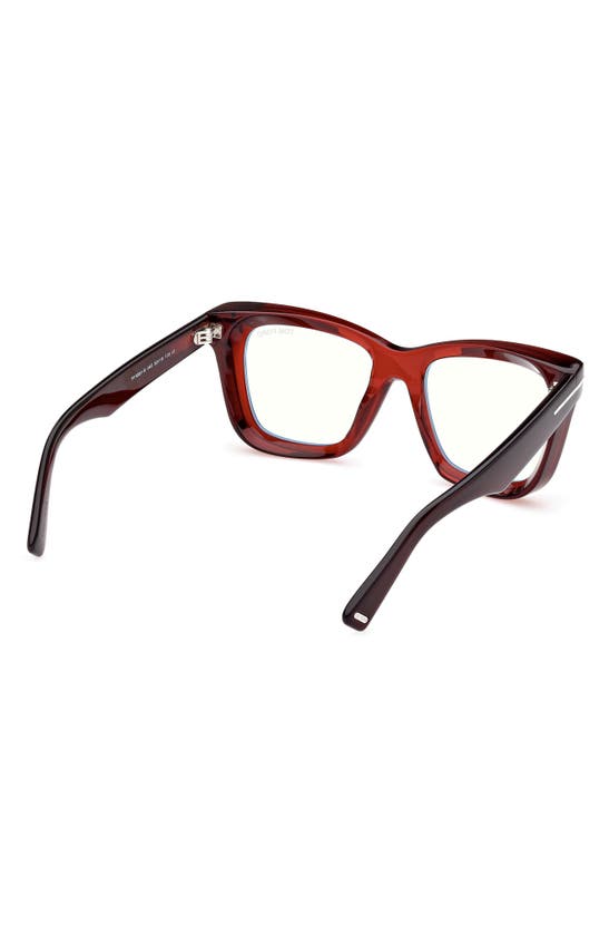 Tom Ford 52mm Square Blue Light Blocking Glasses In Red | ModeSens