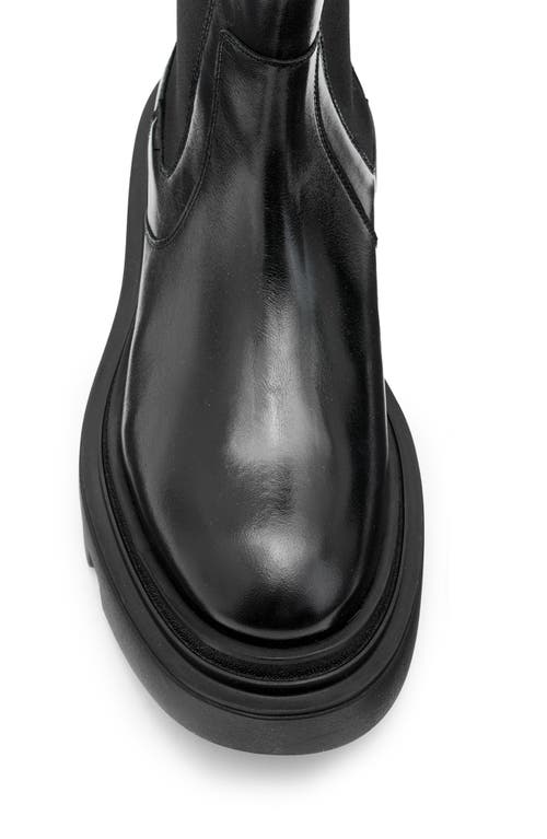 Shop Allsaints Alex Lug Sole Chelsea Boot In Black Shine