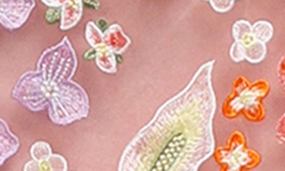 HELSI Gemma Embroidered Tulle Midi Dress in Coral/Lavender Floral | Smart  Closet
